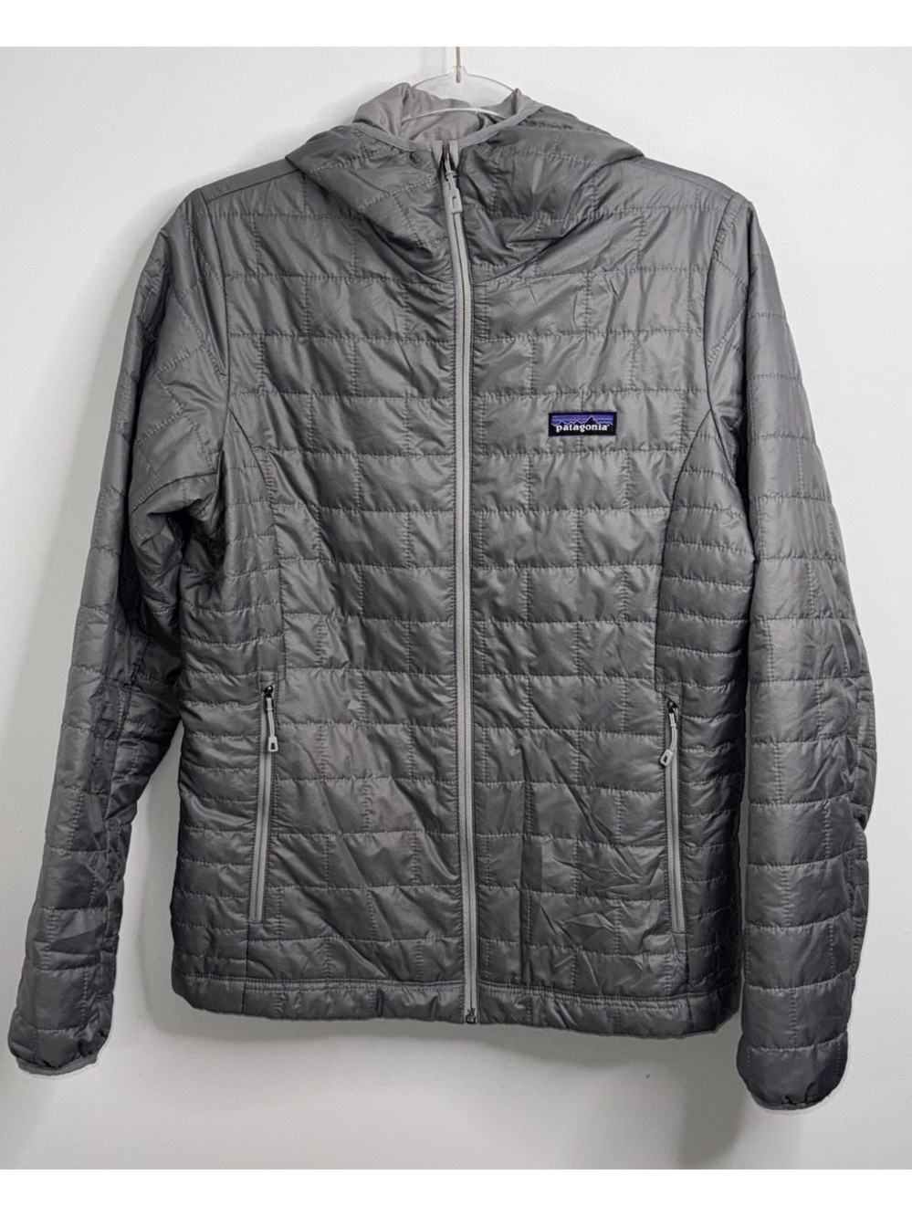 PATAGONIA NANO PUFF Hoody Lightweight Quilt Jacket Puffer Zip Gray Women's M